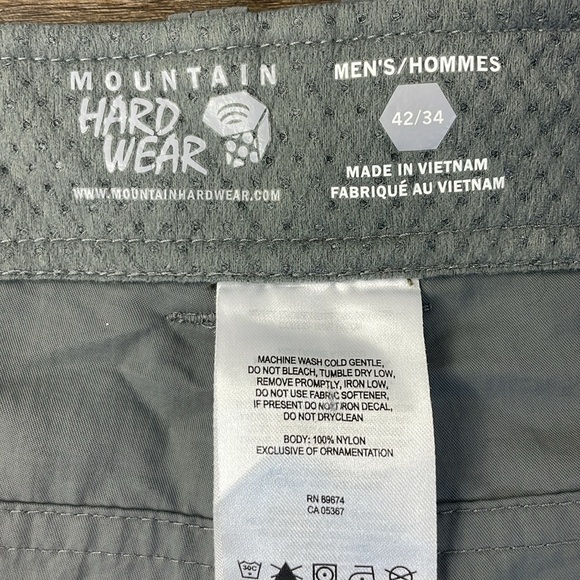Mountain Hardware Men’s Grey Zip Off Convertible Outdoor Pants, size 42x34 - Picture 3 of 12